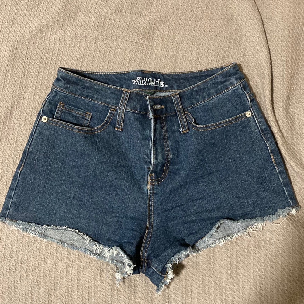 Mid rise jean shorts
